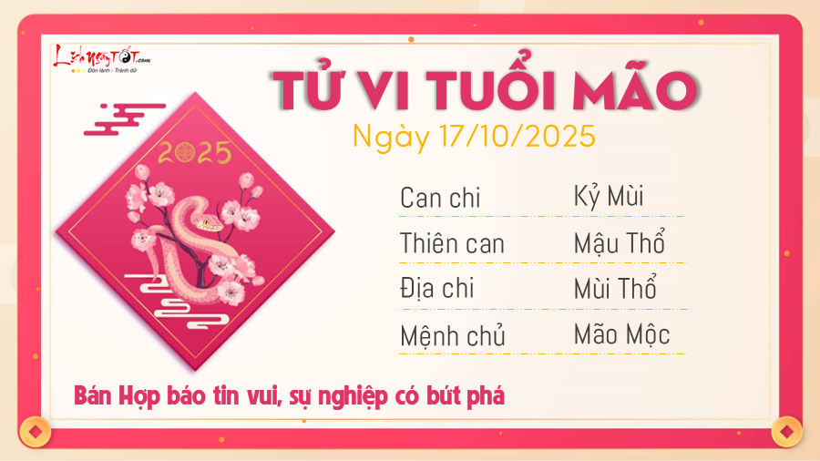 Tu vi hang ngay 17102025 - Mao