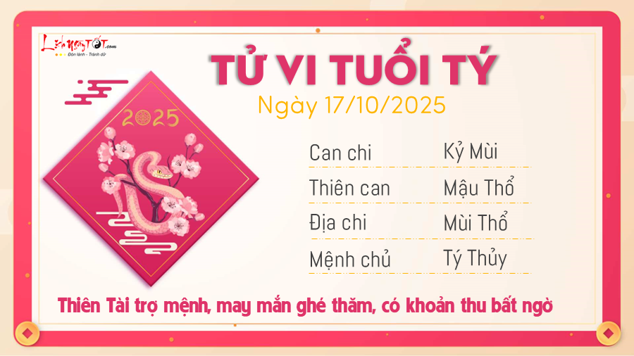 Tu vi hang ngay 17102025 - Ty