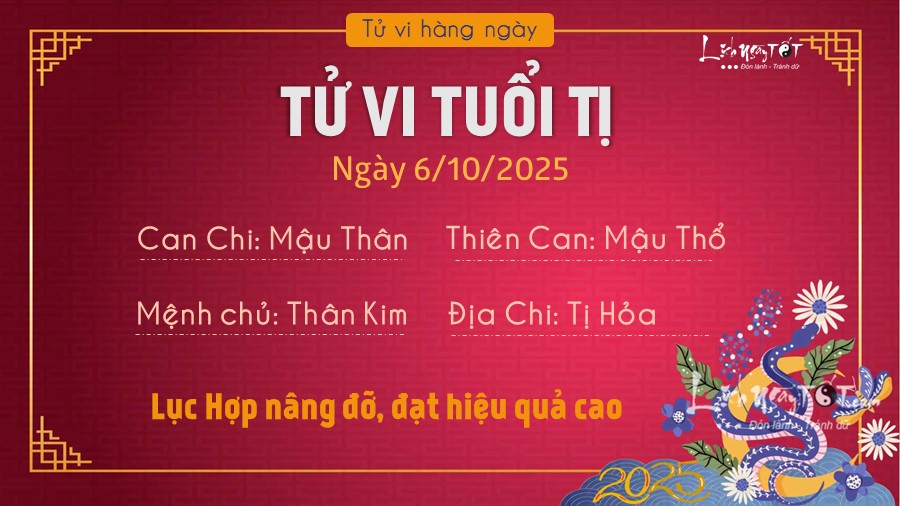 6 Tu vi hang ngay 6-10-2025 - Ti