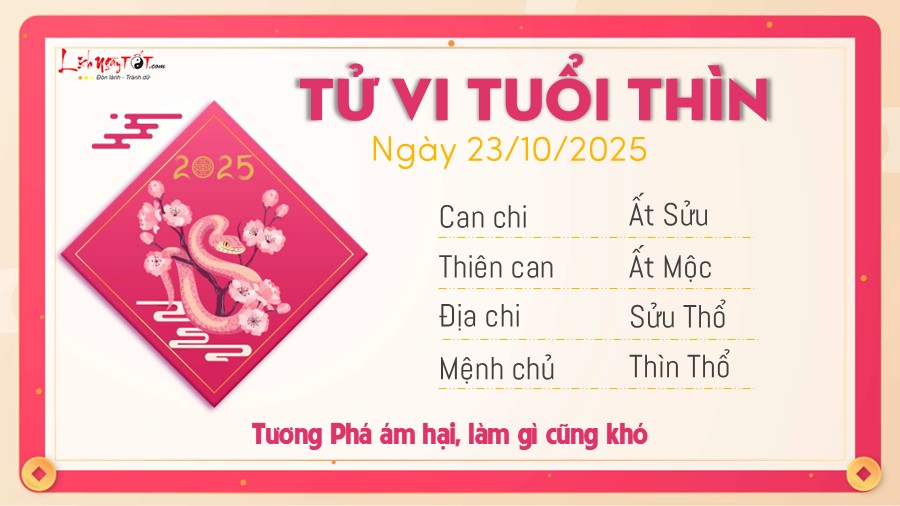 Tu vi hang ngay 23/10/2025 cua Thin