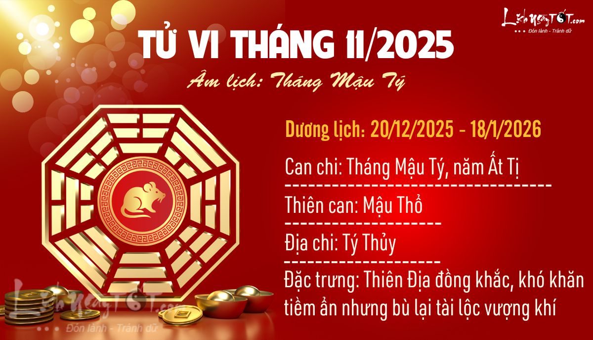 Tong quan tu vi thang 11/2025 am lich cua 12 con giap