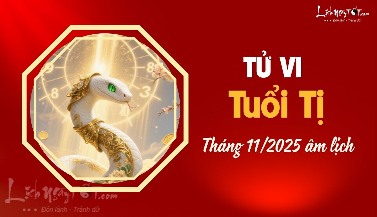 Tử vi tháng 11/2025 tuổi Tị âm lịch Tu vi thang 11/2025 tuoi Ti am lich