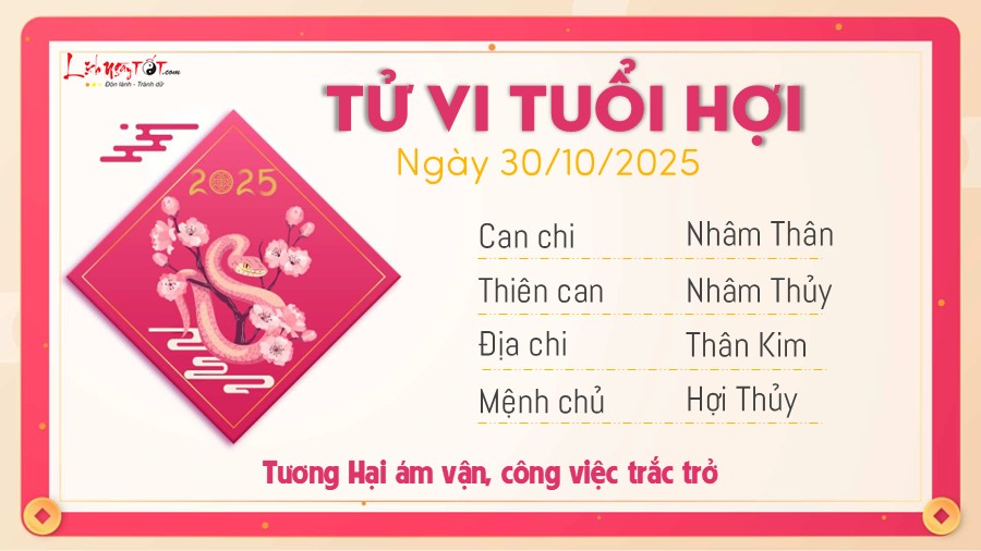 Tu vi hang ngay 30/10/2025 - Hoi