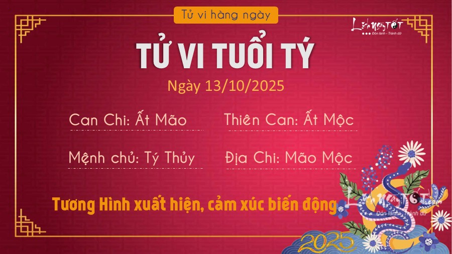 1 Tu vi hang ngay 13-10-2025 - Ty