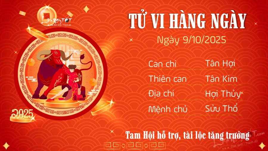 Tu vi hang ngay 9/10/2025 cua Suu