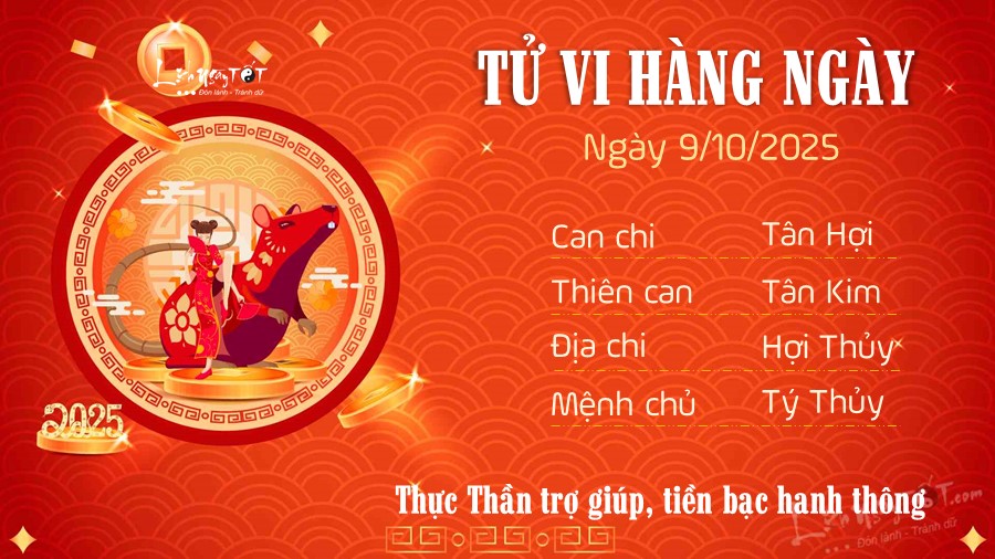 Tu vi hang ngay 9/10/2025 cua Ty