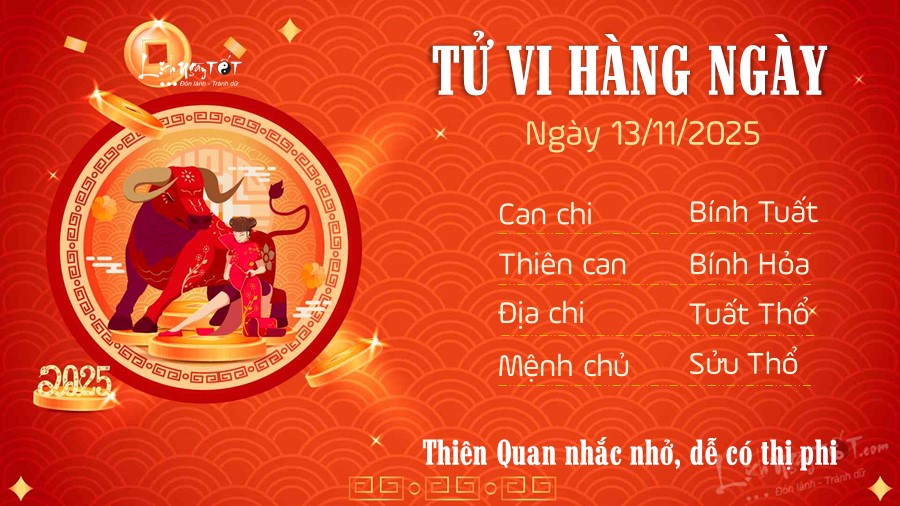 Tu vi hang ngay 13/11/2025 cua Suu