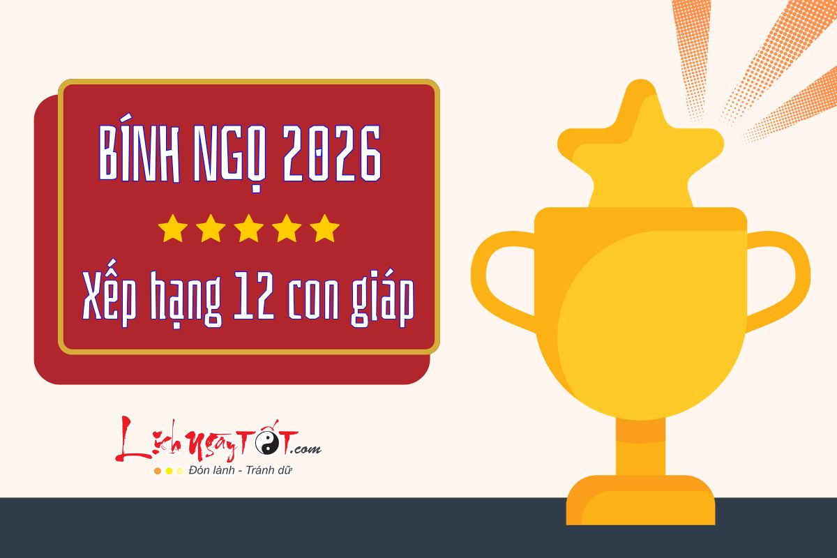 Xếp hạng vận may của 12 con giáp năm 2026 Xep hang van may cua 12 con giap nam 2026