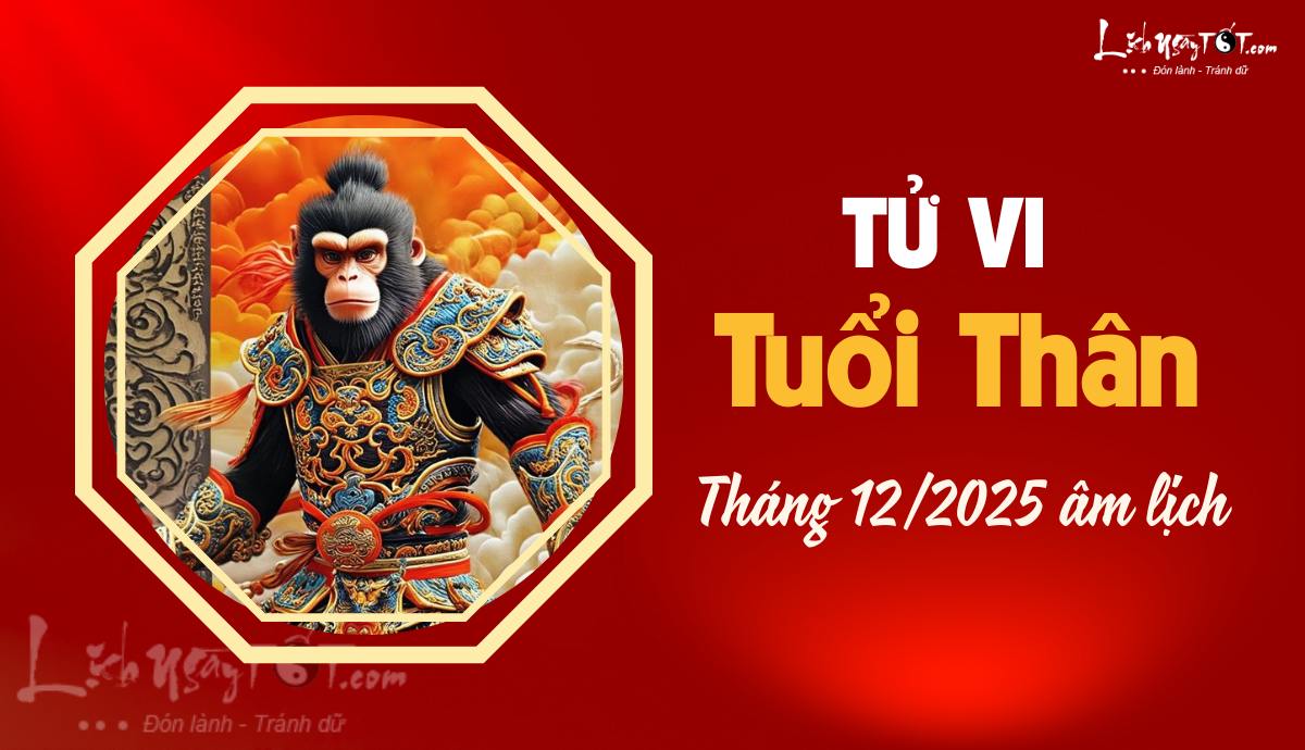 Tu vi thang 12/2025 tuoi Than am lich