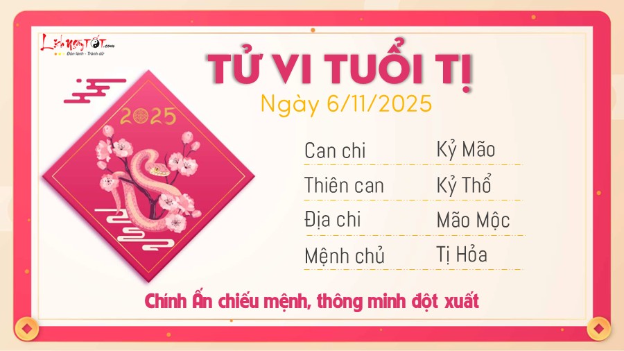 Tu vi hang ngay 6/11/2025 tuoi Ti