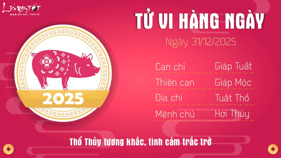 Tu vi hang ngay 31/12/2025 - Hoi