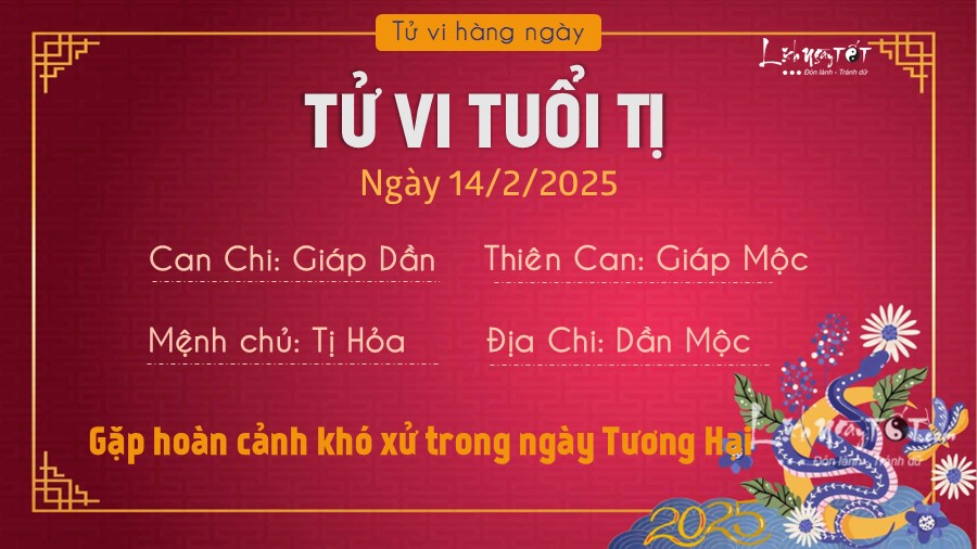 Tu vi hang ngay 14/2/2025 cua 12 con giap - Ti