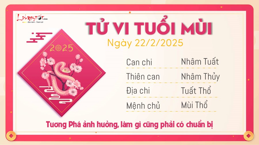 8 Tu vi hang ngay 22-2-2025 - Mui