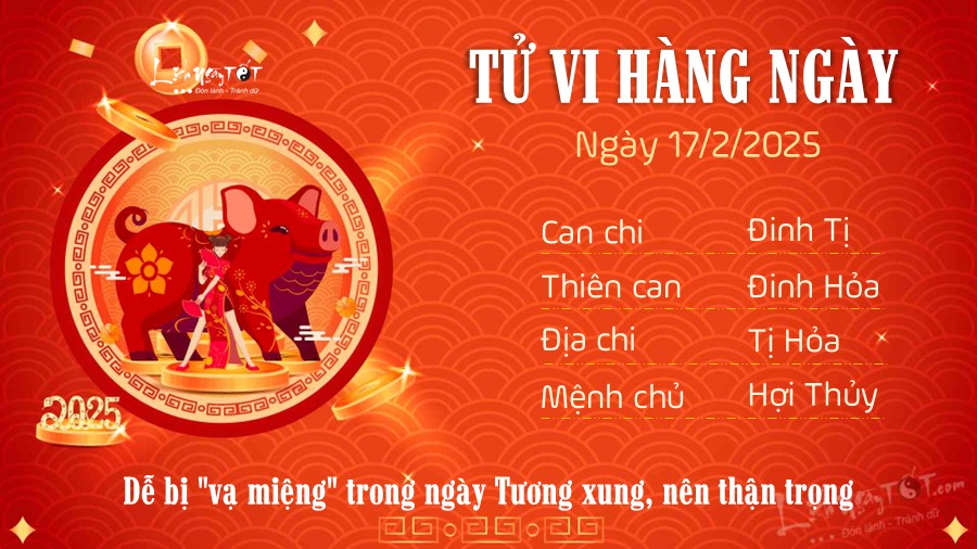 Tu vi hang ngay 17/2/2025 cua 12 con giap - Hoi