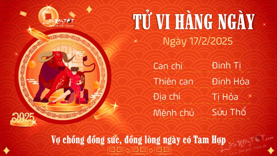 Tu vi hang ngay 17/2/2025 cua 12 con giap - Suu