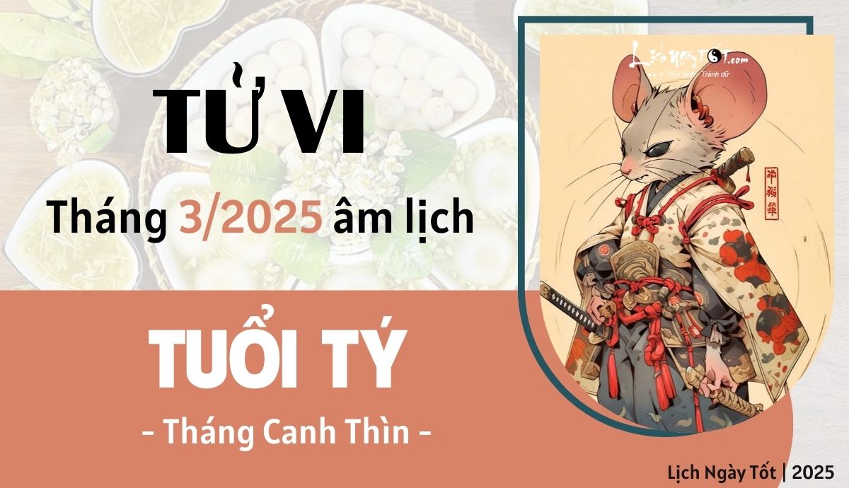 Tu vi thang 3/2025 tuoi Ty am lich