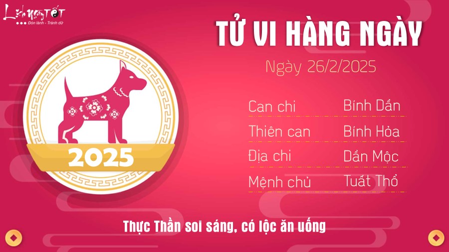 Tu vi hang ngay 26/2/2025 - Tuat