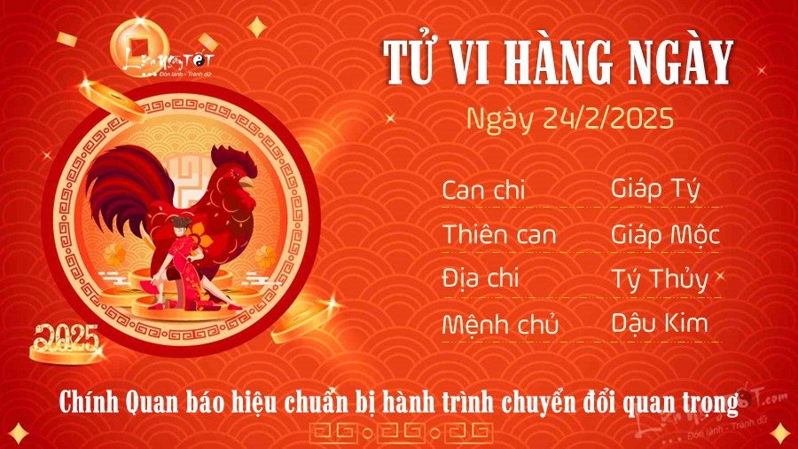 Tu vi hang ngay 24/2/2025 cua 12 con giap - Dau