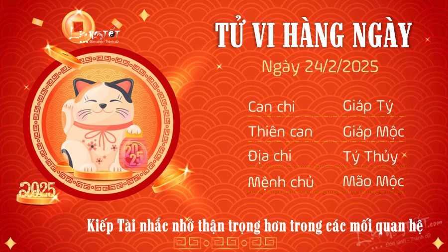 Tu vi hang ngay 24/2/2025 cua 12 con giap - Mao