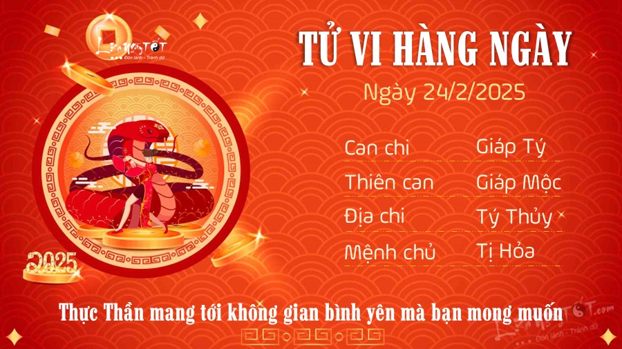 Tu vi hang ngay 24/2/2025 cua 12 con giap - Ti