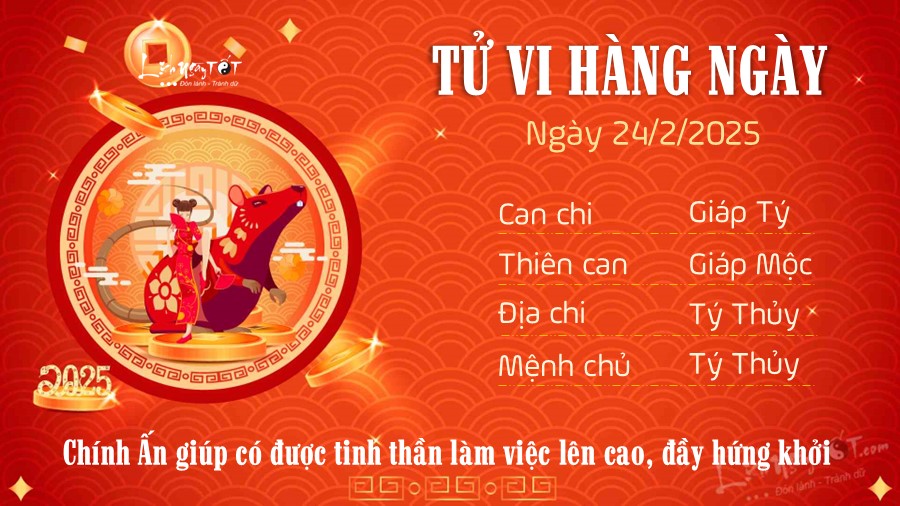 Tu vi hang ngay 24/2/2025 cua 12 con giap - Ty