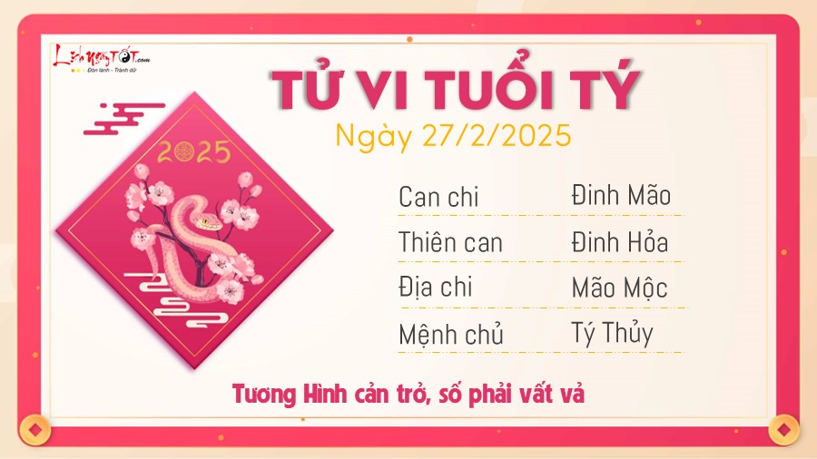 Tu vi hang ngay 27/2/2025 tuoi Ty