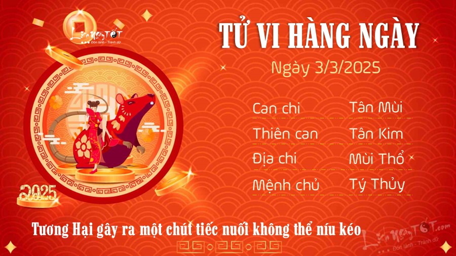 Tu vi hang ngay 3/3/2025 cua 12 con giap