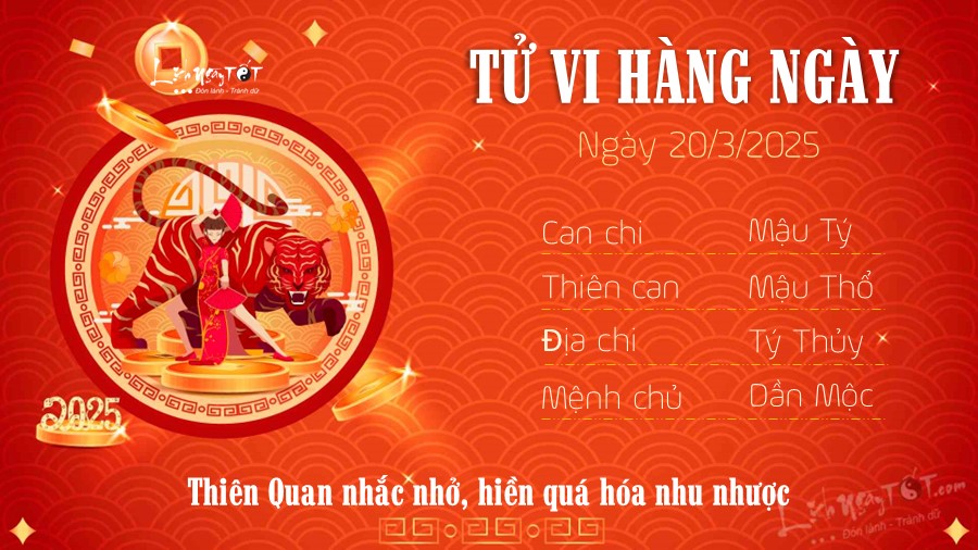 Tu vi hang ngay 20/3/2025 - Dan