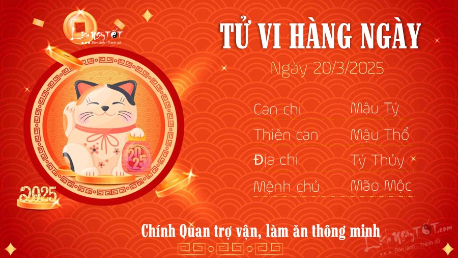 Tu vi hang ngay 20/3/2025 - Mao