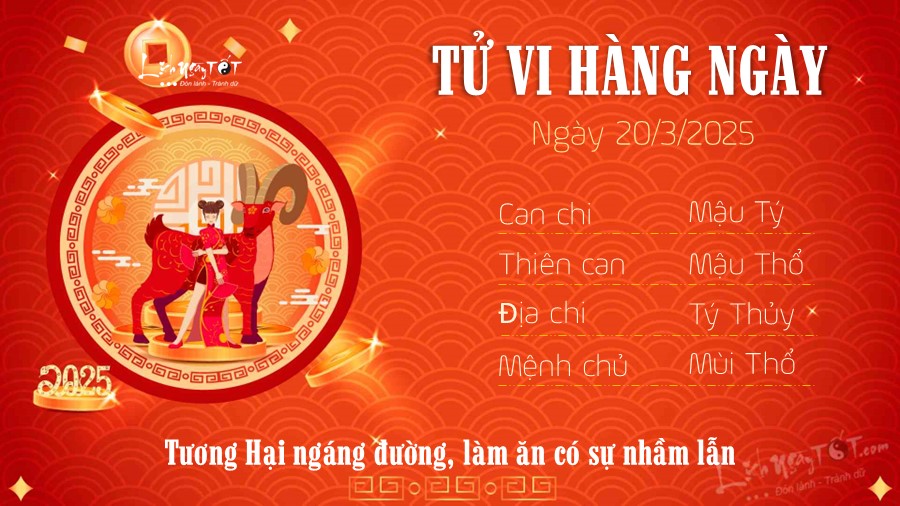 Tu vi hang ngay 20/3/2025 - Mui