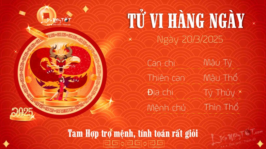 Tu vi hang ngay 20/3/2025 - Thin