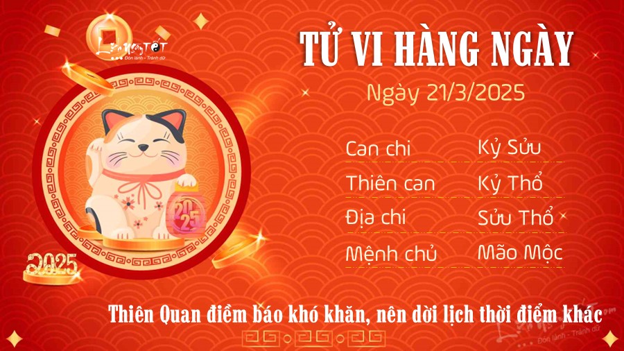 Tu vi hang ngay 21/3/2025 cua 12 con giap - Mao