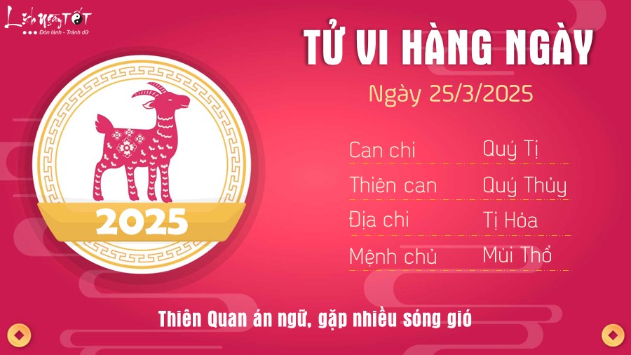 8 Tu vi hang ngay 25-3-2025 - Tuoi Mui