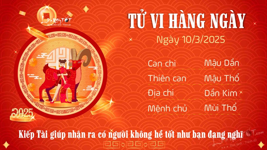 Tu vi hang ngay 10/3/2025 cua 12 con giap - Mui