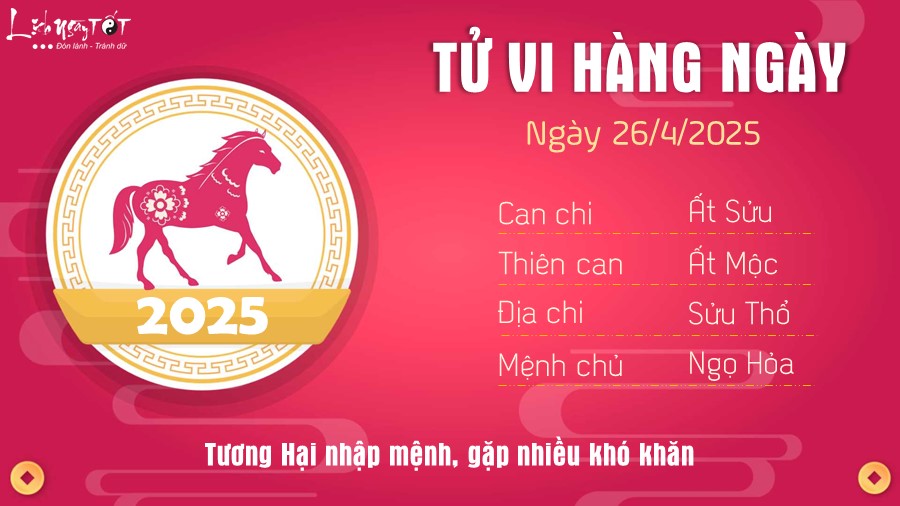 7 Tu vi hang ngay 26-4-2025 - Tuoi Ngo