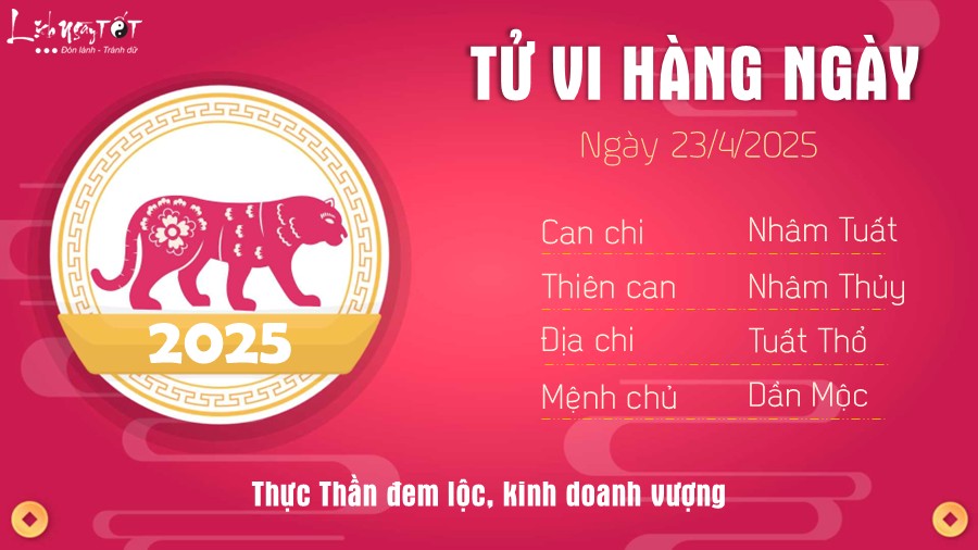 Tu vi hang ngay 23/4/2025 - Dan