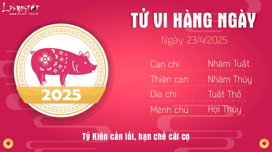 Tu vi hang ngay 23/4/2025 - Hoi