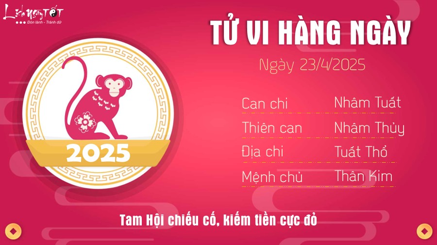Tu vi hang ngay 23/4/2025 - Than