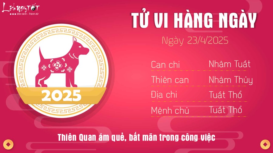 Tu vi hang ngay 23/4/2025 - Tuat