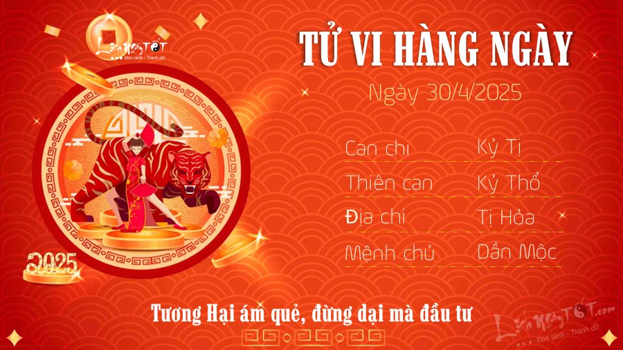 Tu vi hang ngay 30/4/2025 - Dan