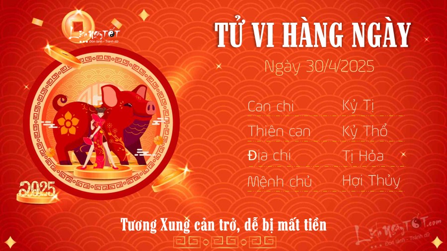 Tu vi hang ngay 30/4/2025 - Hoi