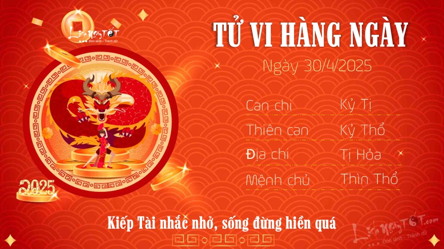 Tu vi hang ngay 30/4/2025 - Thin