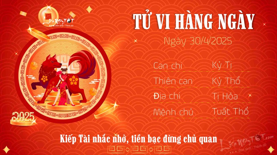 Tu vi hang ngay 30/4/2025 - Tuat