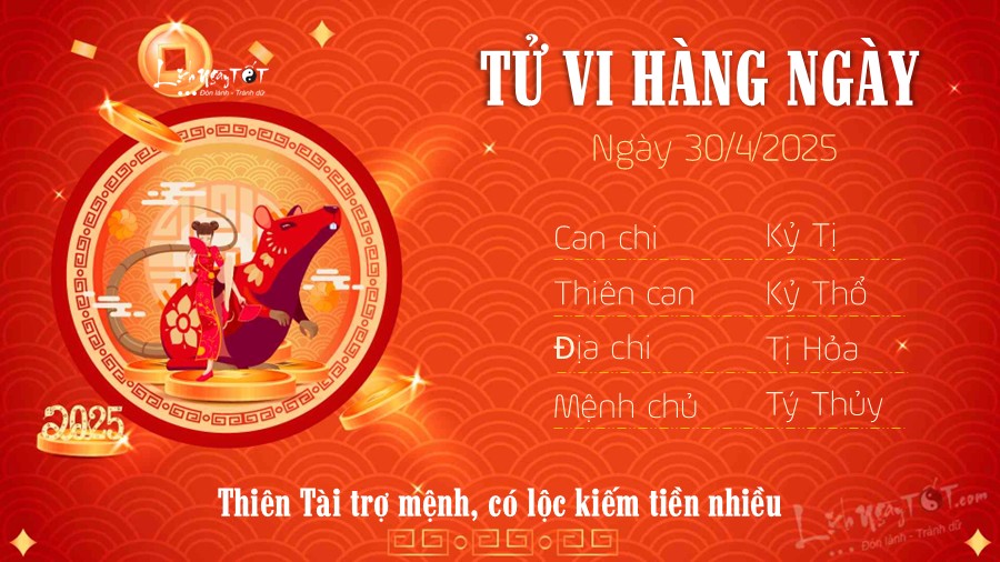 Tu vi hang ngay 30/4/2025 - Ty