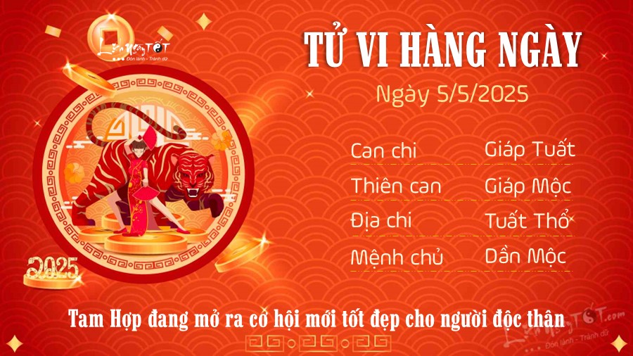 Tu vi hang ngay 5/5/2025 cua 12 con giap - Dan