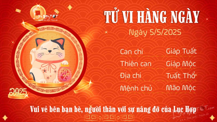 Tu vi hang ngay 5/5/2025 cua 12 con giap - Mao