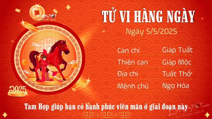 Tu vi hang ngay 5/5/2025 cua 12 con giap - Ngo