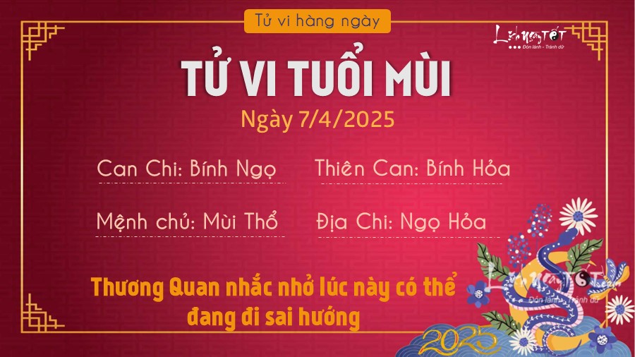 Tu vi hang ngay 7/4/2025 cua 12 con giap - Mui