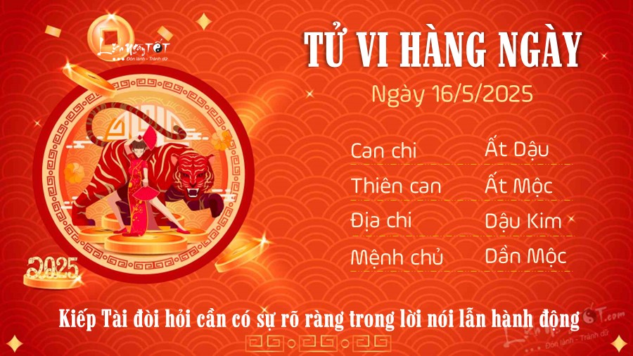 Tu vi hang ngay 16/5/2025 cua 12 con giap - Dan