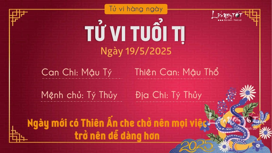 Tu vi hang ngay 19/5/2025 cua 12 con giap - Ti